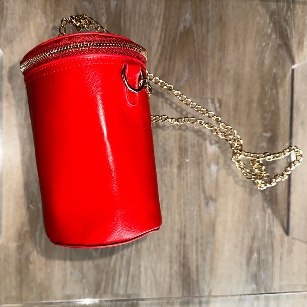 Red cylinder purse